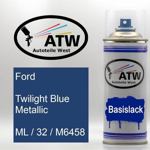 Ford, Twilight Blue Metallic, ML / 32 / M6458: 400ml Sprühdose, von ATW Autoteile West.